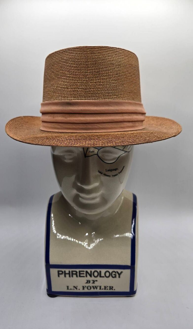Vtg 1940s Mallory Panama Hat Size 7